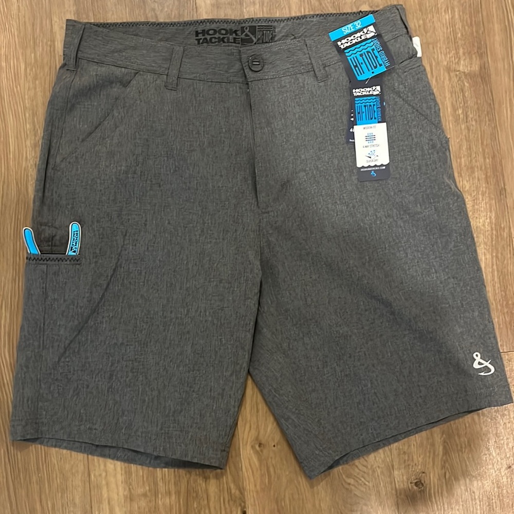 Hook and Tackle gray performance shorts